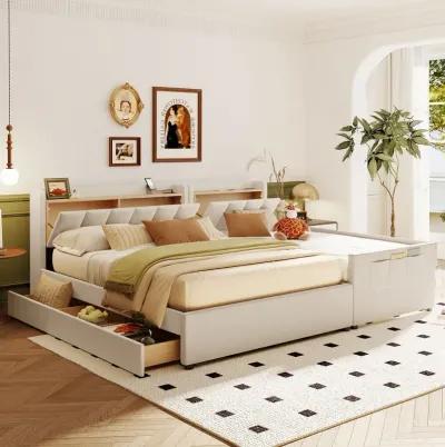 Merax Two in One Upholstered Platform Bed with Storage