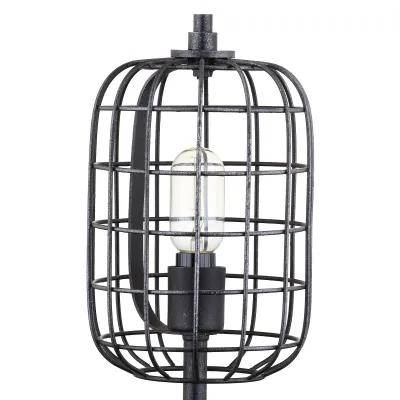 Odette 20" Industrial Metal Table Lamp, Black/Silver