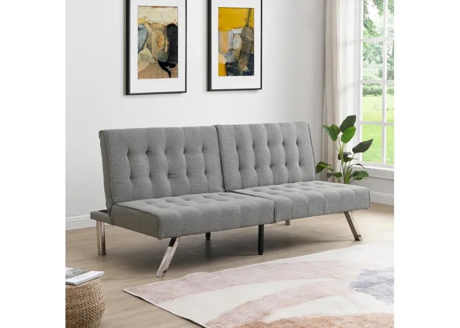 Wood Frame, Stainless Leg, Futon, Sofa Bed Grey