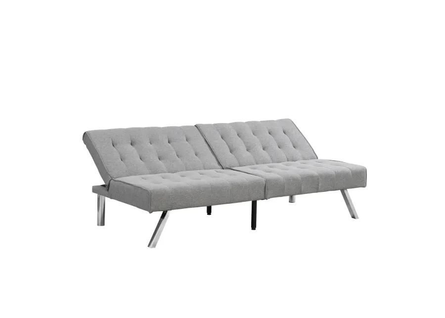 Wood Frame, Stainless Leg, Futon, Sofa Bed Grey