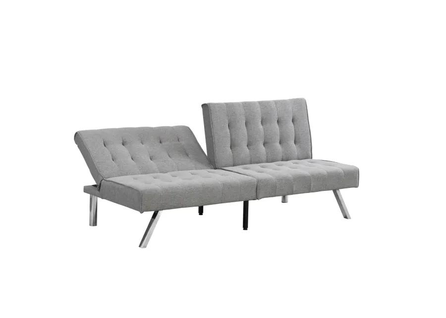 Wood Frame, Stainless Leg, Futon, Sofa Bed Grey