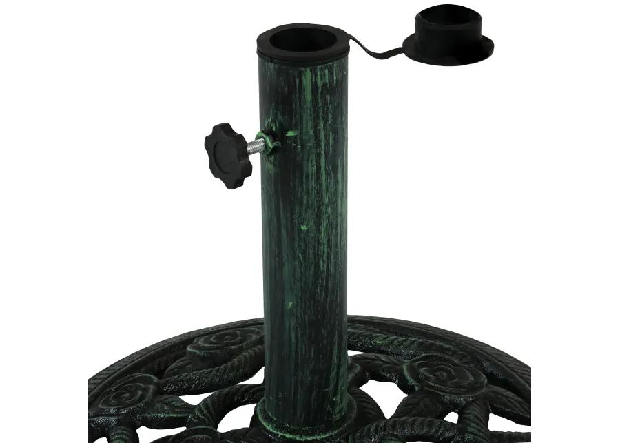 Sunnydaze 16 in Rose Blossom Cast Iron Round Patio Umbrella Base