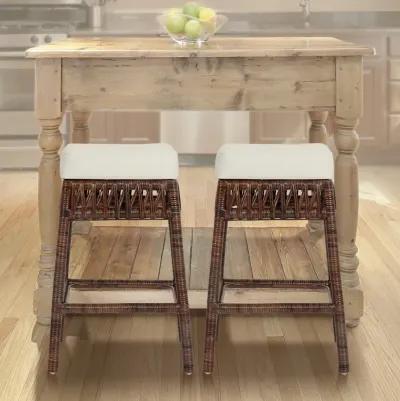 Bali Bohemian Basics Rattan Backless Bar Stool