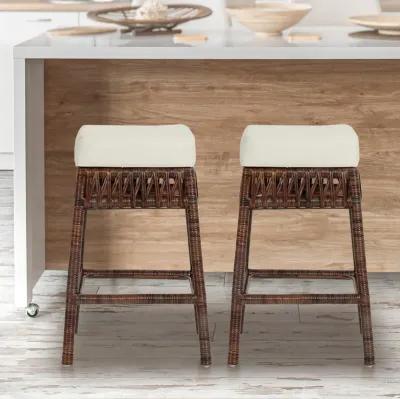 Bali Bohemian Basics Rattan Backless Bar Stool