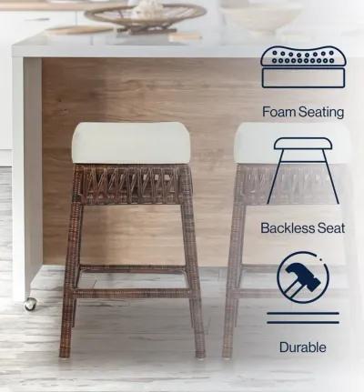 Bali Bohemian Basics Rattan Backless Bar Stool