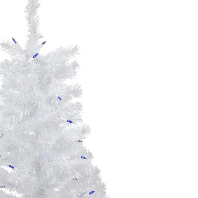 3' Pre-Lit Woodbury White Pine Slim Artificial Christmas Tree  Blue Lights