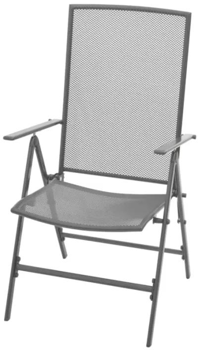 vidaXL Stackable Garden Chairs 2 pcs Steel Gray