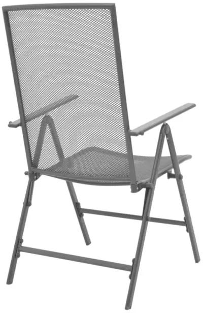 vidaXL Stackable Garden Chairs 2 pcs Steel Gray