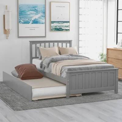 Merax Twin size Platform Bed with Trundle