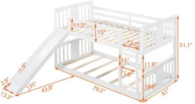 Merax Twin Over Twin Bunk Bed with Slide and Ladder