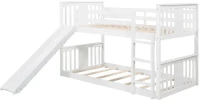 Merax Twin Over Twin Bunk Bed with Slide and Ladder