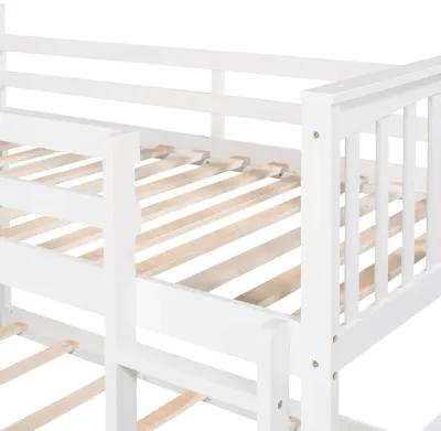 Merax Twin Over Twin Bunk Bed with Slide and Ladder