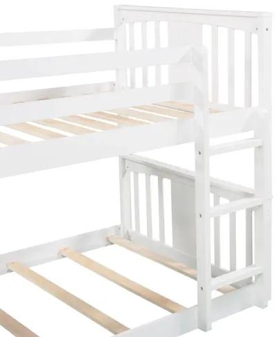 Merax Twin Over Twin Bunk Bed with Slide and Ladder