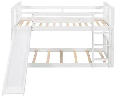 Merax Twin Over Twin Bunk Bed with Slide and Ladder