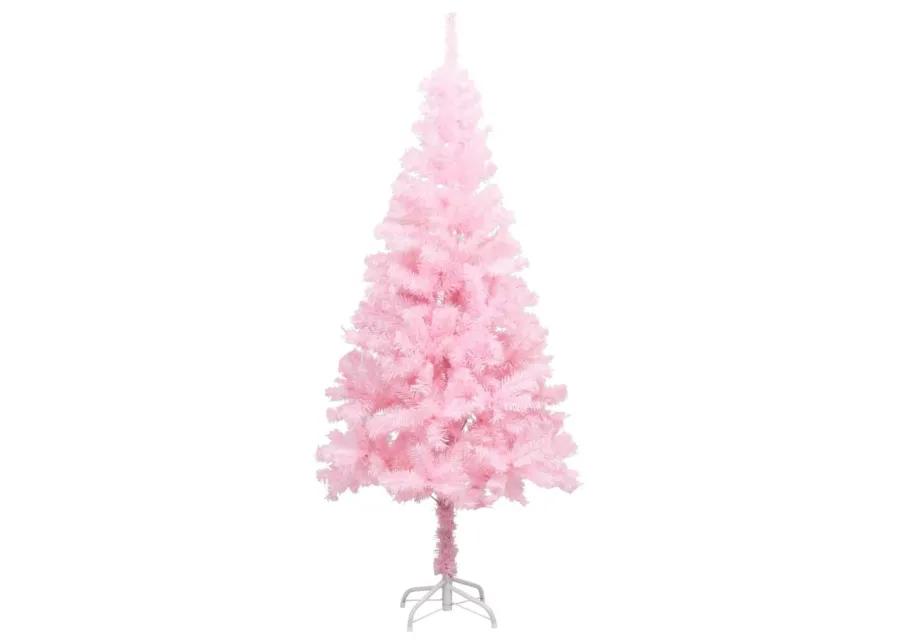 vidaXL Artificial Christmas Tree with LEDs&Stand Pink 59.1" PVC