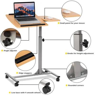 Costway Adjustable Laptop Notebook Desk Table Stand Holder Swivel Home Office Wheels New