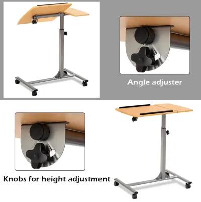 Costway Adjustable Laptop Notebook Desk Table Stand Holder Swivel Home Office Wheels New