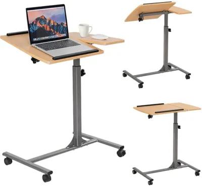 Costway Adjustable Laptop Notebook Desk Table Stand Holder Swivel Home Office Wheels New