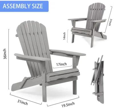 Wood Lounge Patio Chair For Garden Outdoor Wooden Folding Adirondack Chair Set Of 2