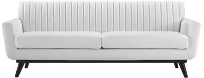 Modway Engage Channel Tufted Fabric Sofa in White