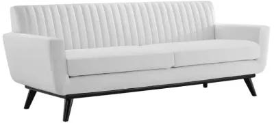 Modway Engage Channel Tufted Fabric Sofa in White