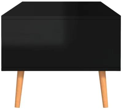 vidaXL, High Gloss Black Coffee Table in Engineered Wood - Sturdy Rectangular Table for Living Room - Easy to Assembly