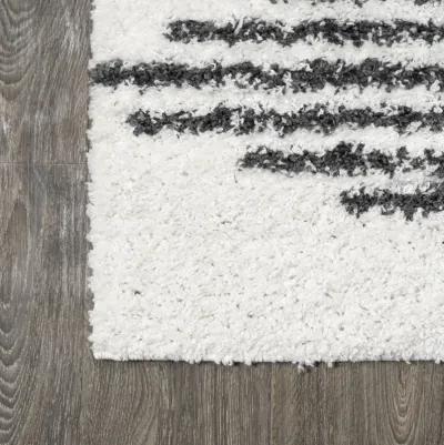 Elm Diamond Stripe Geometric Shag Area Rug