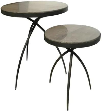 Tripod Table with Grey Marble Top- Large