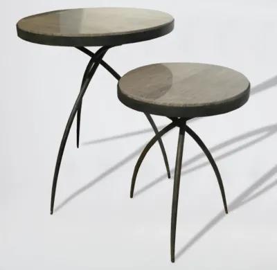 Tripod Table with Grey Marble Top- Large