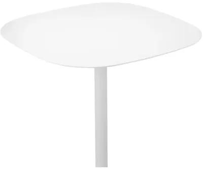 Liki 28 Inch Bistro Dining Table, Round Top and Base, Modern White Metal - Benzara