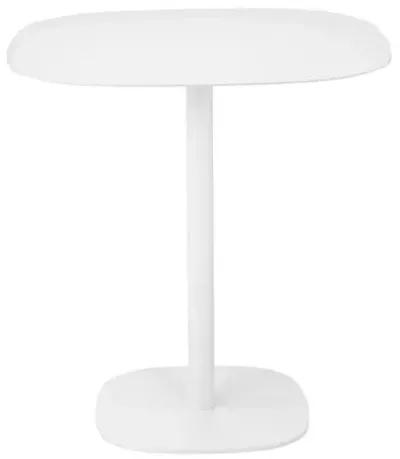 Liki 28 Inch Bistro Dining Table, Round Top and Base, Modern White Metal - Benzara