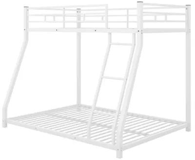 Merax Modern Metal Floor Bunk Bed with Sloping Stairs