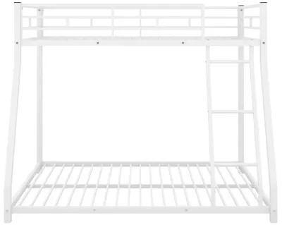 Merax Modern Metal Floor Bunk Bed with Sloping Stairs