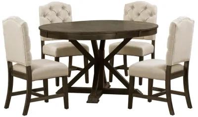 Merax Retro Style Dining Set with Extendable Table and 4 Chairs