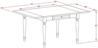 5 Piece Kitchen Table Set for 4 Contains a Rectangle Dining Table with Dropleaf