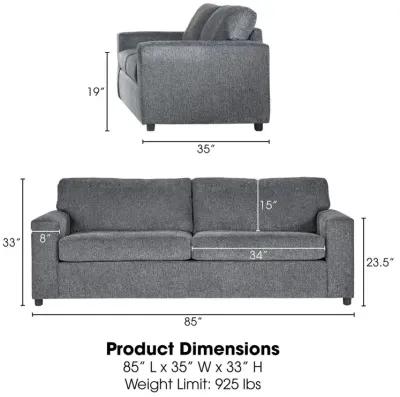 New Classic Furniture Kylo Ash Gray Polyester Fabric Sofa Couch