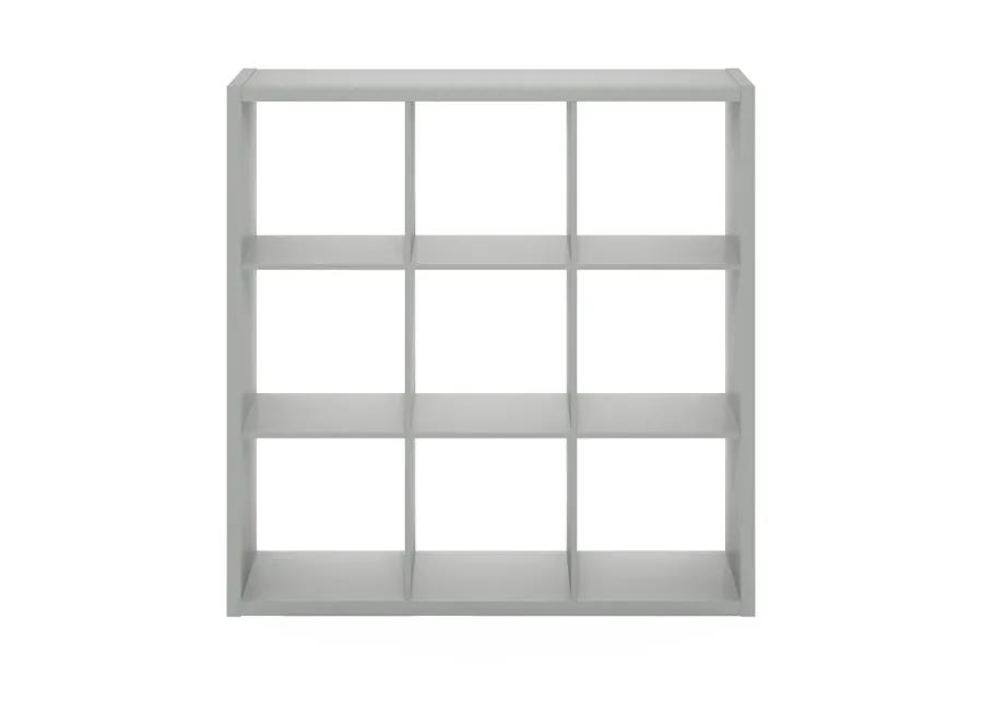 Furinno Cubicle Open Back Decorative Cube Storage Organizer, 9-Cube, Light Grey