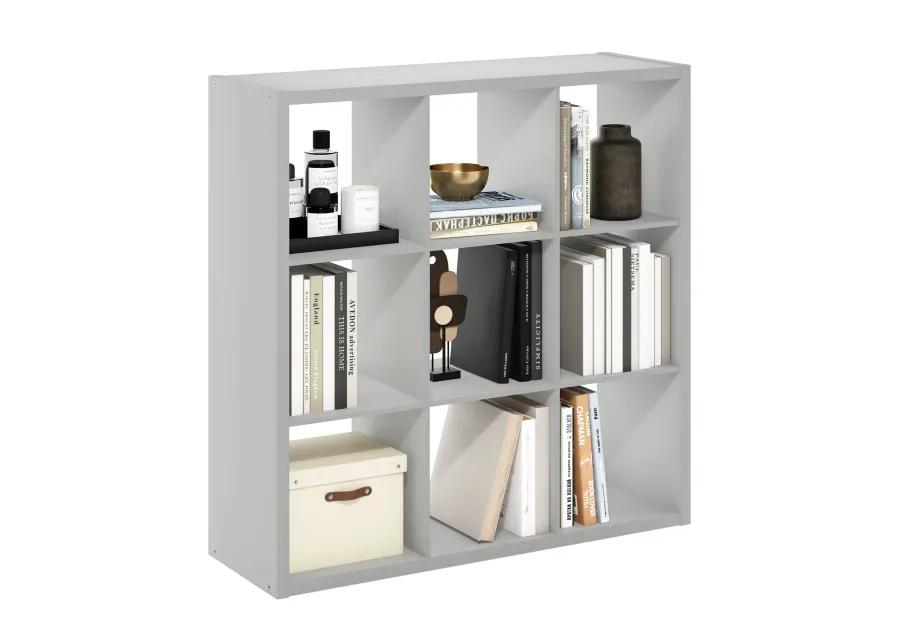 Furinno Cubicle Open Back Decorative Cube Storage Organizer, 9-Cube, Light Grey