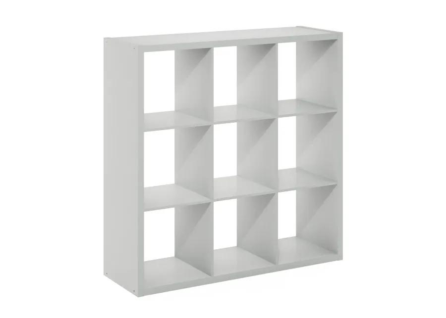 Furinno Cubicle Open Back Decorative Cube Storage Organizer, 9-Cube, Light Grey