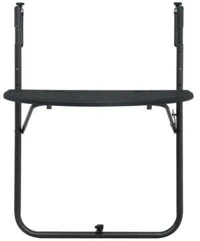 vidaXL Hanging Balcony Table Black 23.6"x25.2"x32.9" Plastic Rattan Look