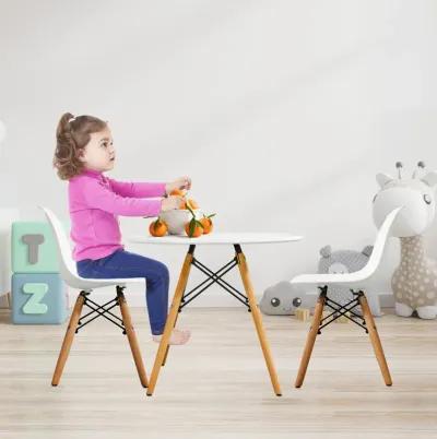 Kid's Modern Dining Table Set with 2 Armless Chairs