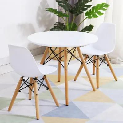 Kid's Modern Dining Table Set with 2 Armless Chairs