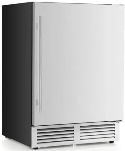 24 Inches Beverage Refrigerator with Removable Shelves and Adjustable Temperature-Silver