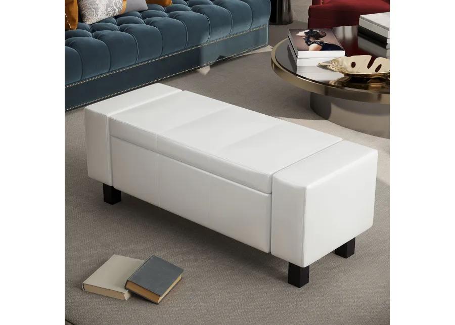 42� Bedroom Ottoman Storage Bench Footstool Organizer Closet Entryway PU