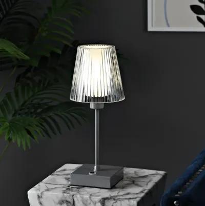 Oscar Modern Industrial Rechargeablecordless Iron/Acrylic Integrated LED Table Lamp with Ribbed S