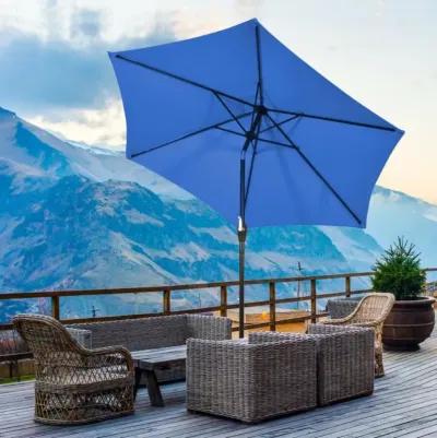 Hivvago 9 FT Outdoor Market Patio Table Umbrella Push Button Tilt Crank Lift