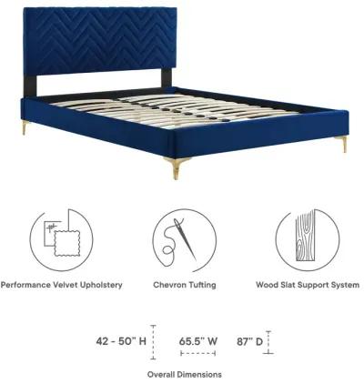 Modway - Leah Chevron Tufted Performance Velvet King Platform Bed