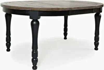 Jofran Madison County Rustic Reclaimed Pine Farmhouse Round to Oval 66 Dining Table