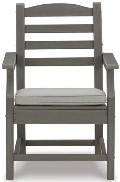 Clio 25 Inch Outdoor Arm Chair, Set of 2, Gray Frame, Polyester Fabric-Benzara