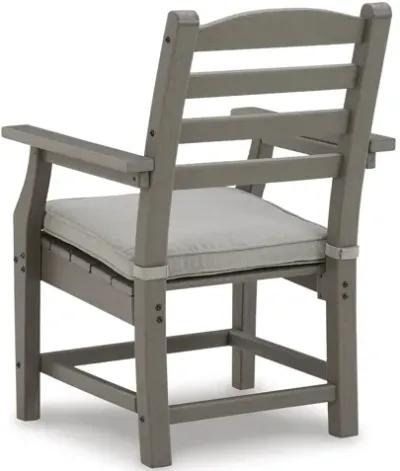 Clio 25 Inch Outdoor Arm Chair, Set of 2, Gray Frame, Polyester Fabric-Benzara